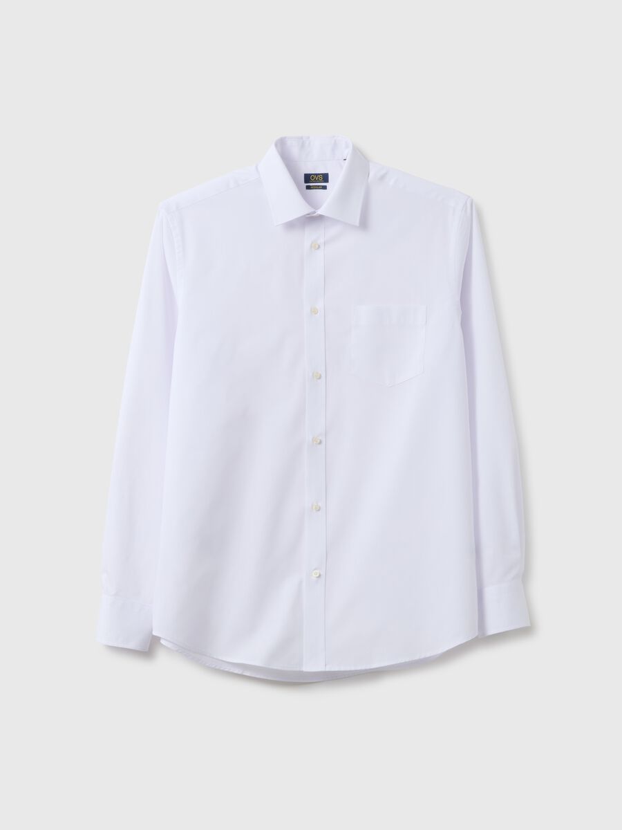 White shirt with classic collar regular fit_4