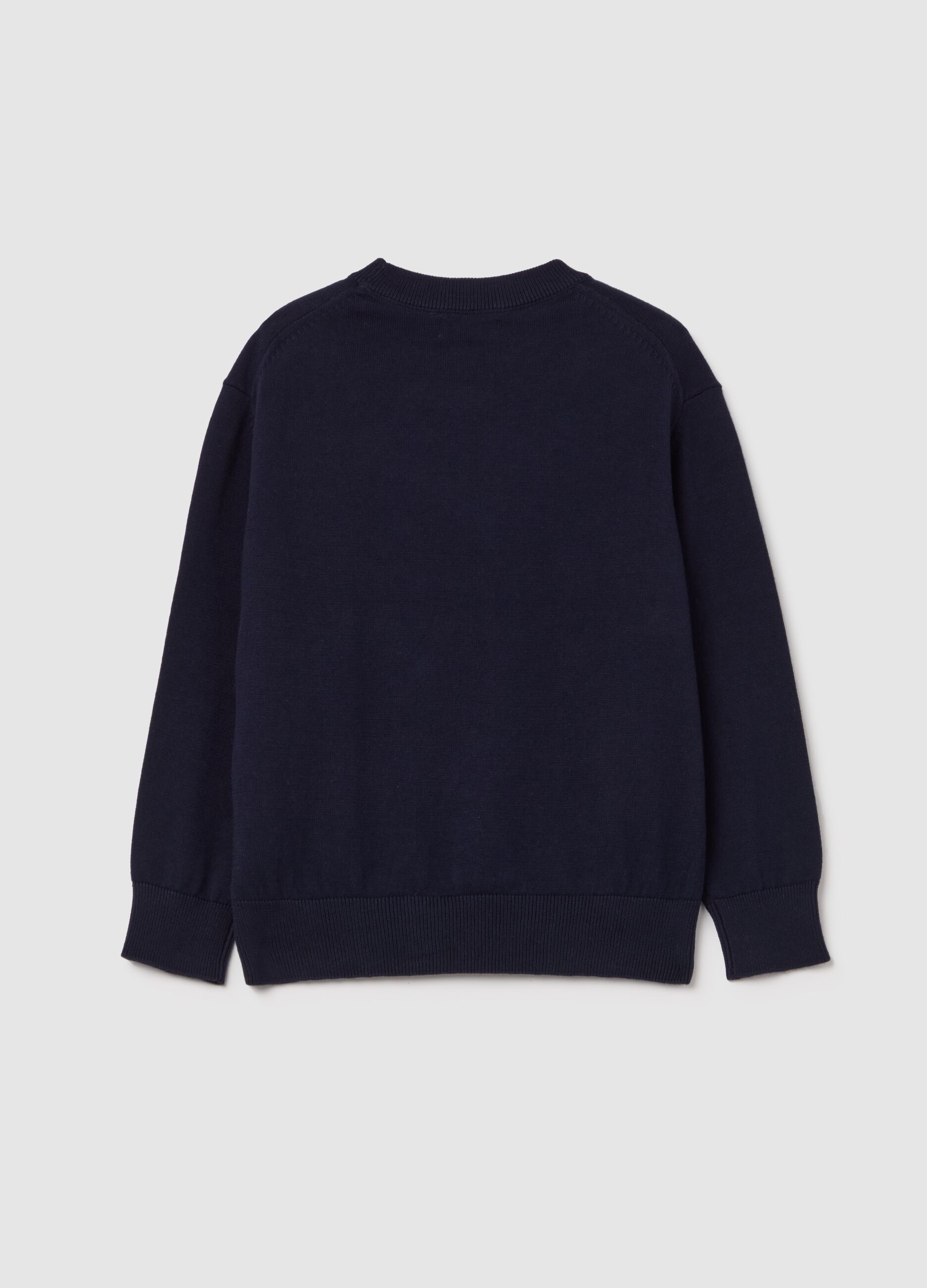 Pullover in cotone tinta unita 