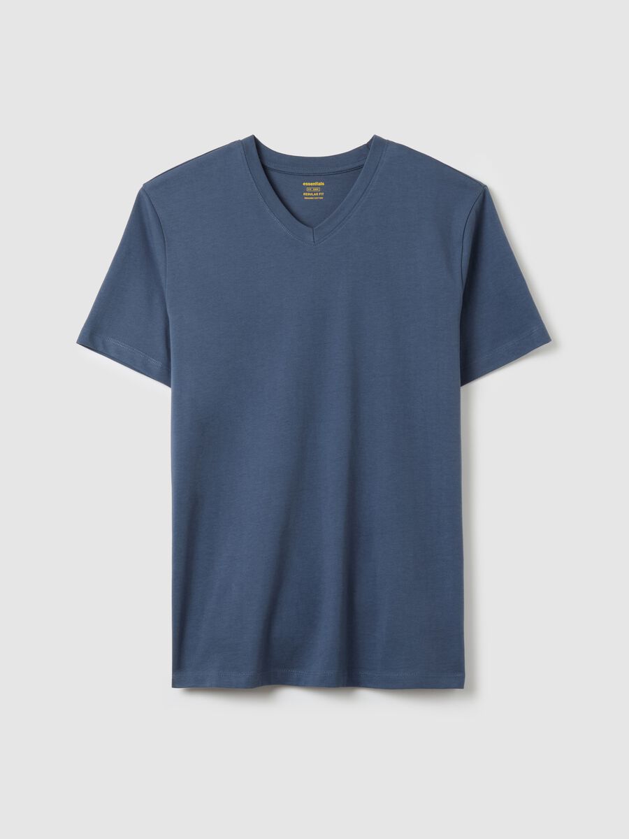 Organic cotton T-shirt with V neck_4