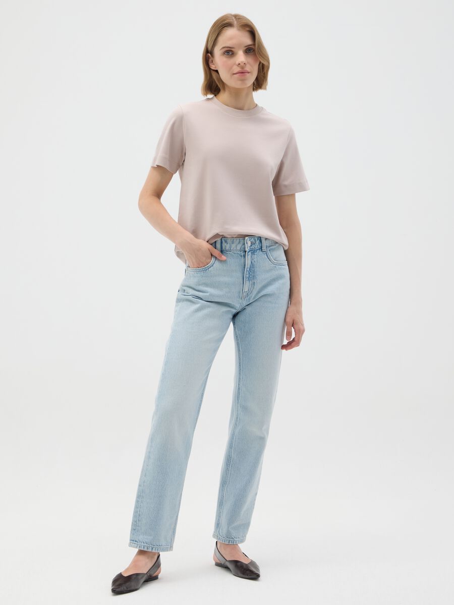 Beige Regular Fit Pure Cotton T-shirt_1