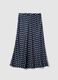 Long pure cotton skirt with multicoloured polka dots, regular fit_0