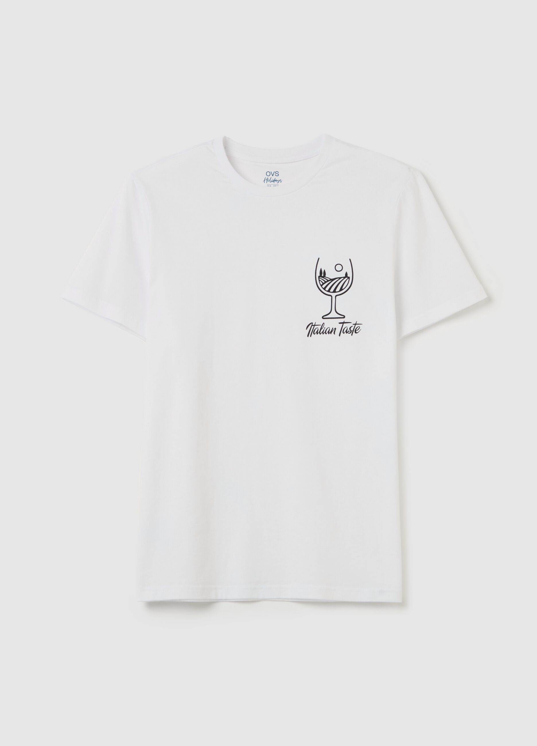 Cotton T-shirt with "Italian Taste" print
