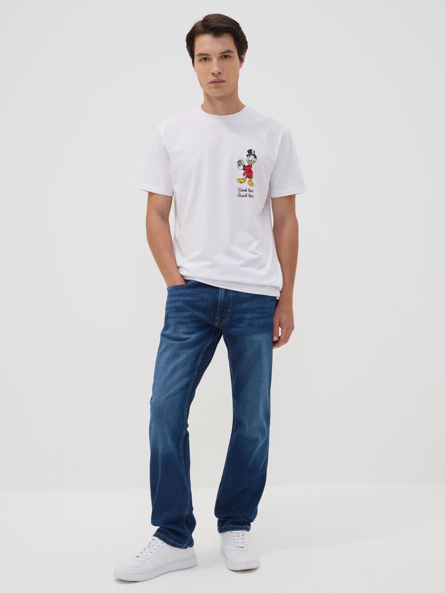 White pure cotton T-shirt with Disney print_1