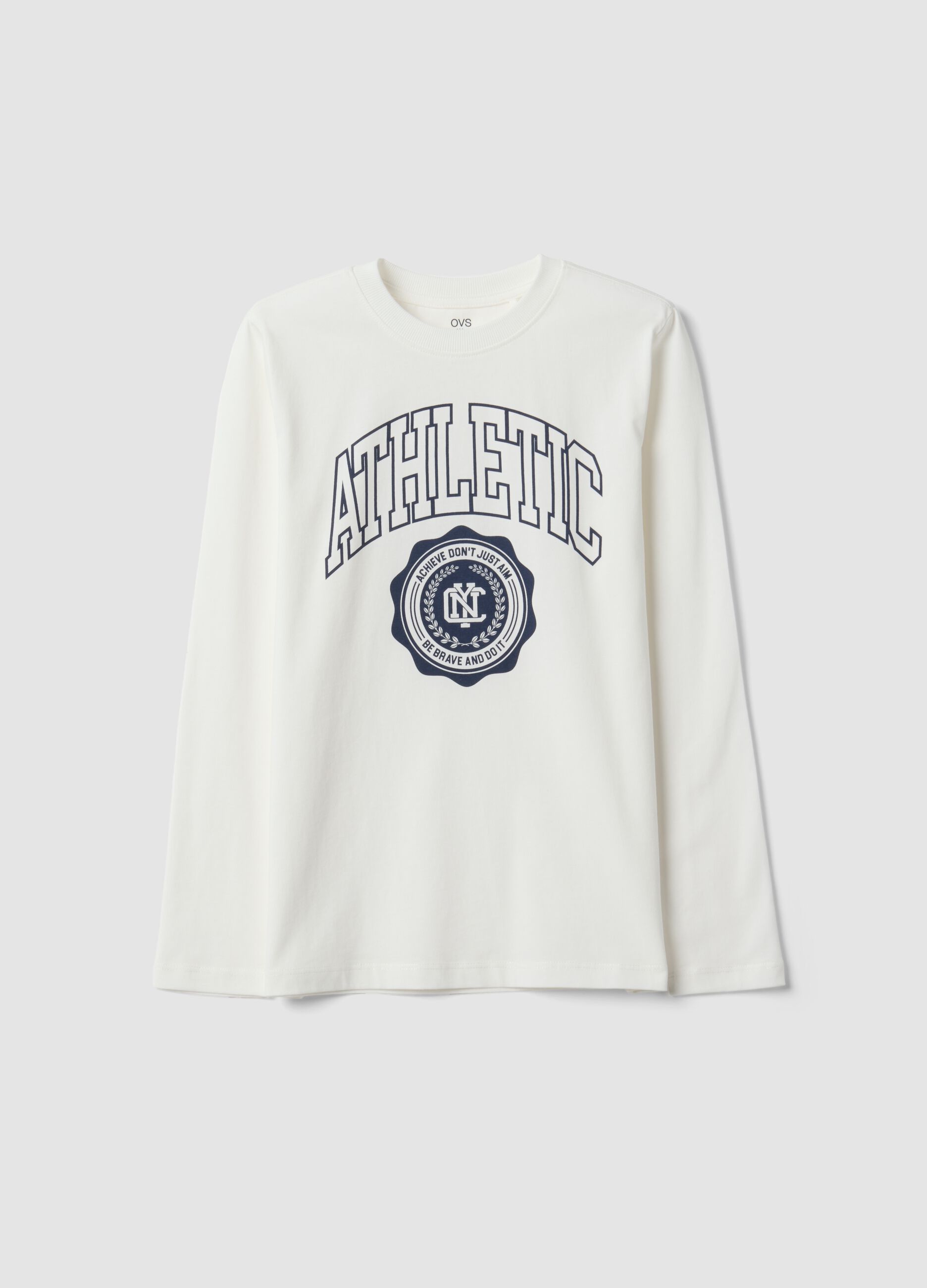 White organic cotton graphic-print T-shirt for boys