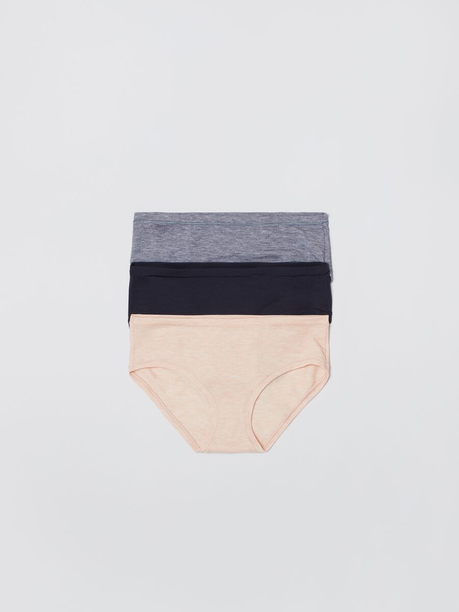 Three-pack stretch mélange knicker shorts_0