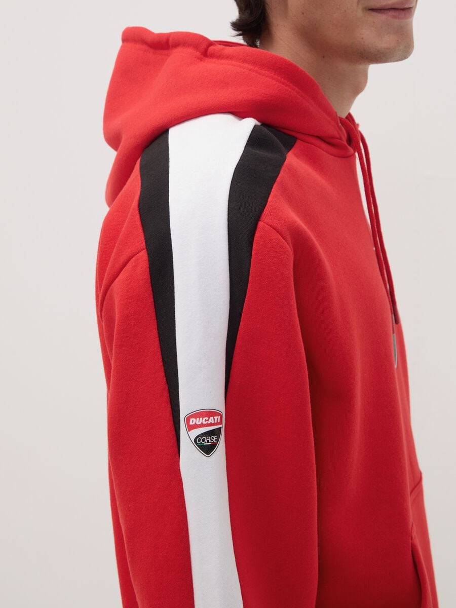 Red Ducati printed cotton-blend hoodie_3