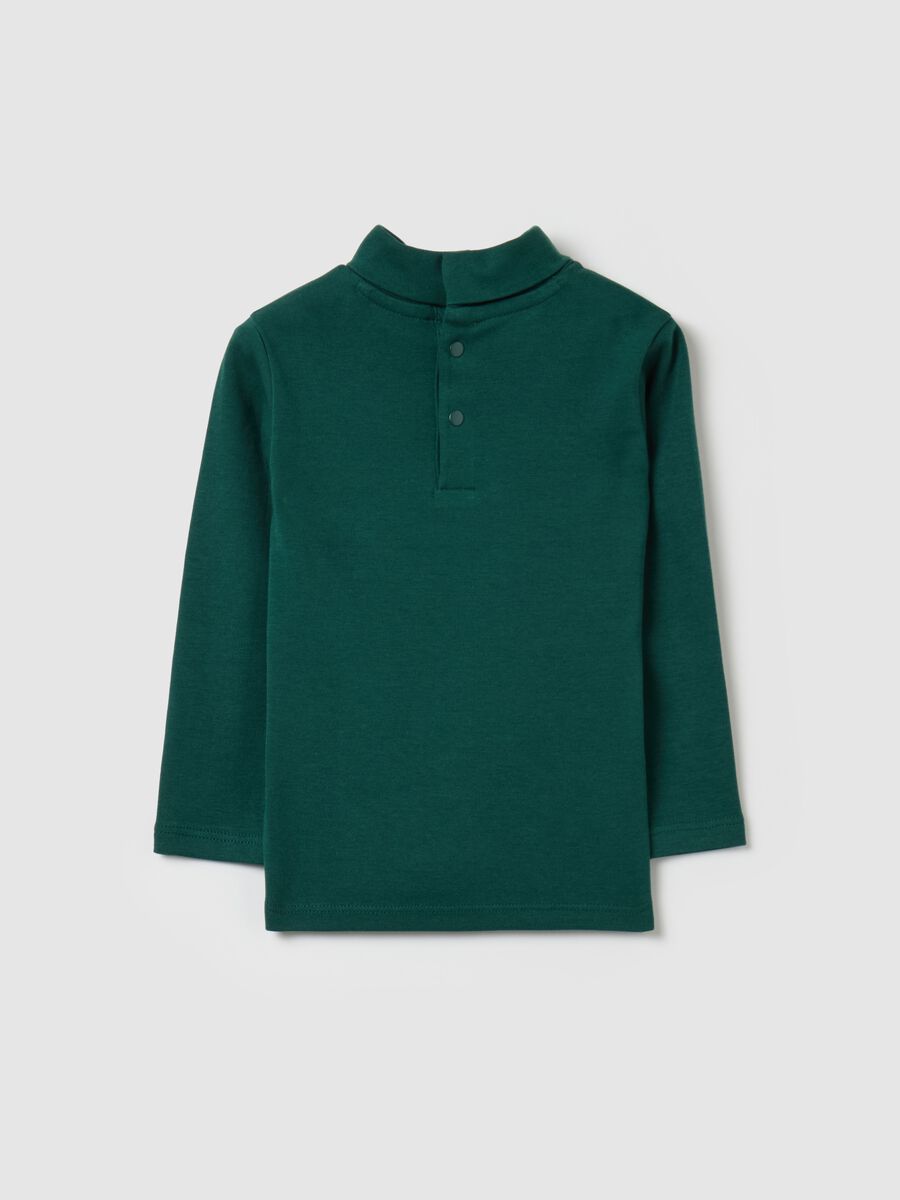 Cotton T-shirt with high neck_1