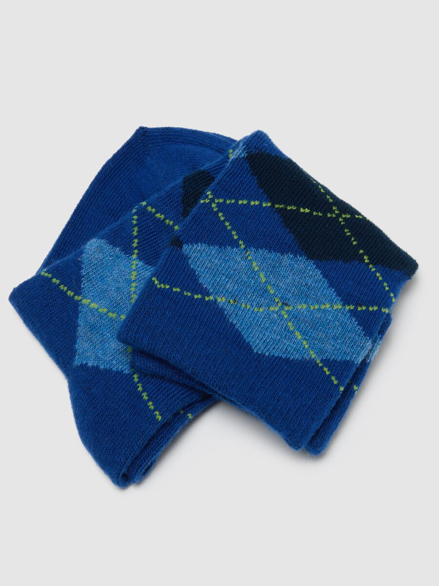 Tripack calze lunghe da bambino in misto cotone blu_1