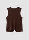 Brown viscose-blend waistcoat with jewelled buttons_2