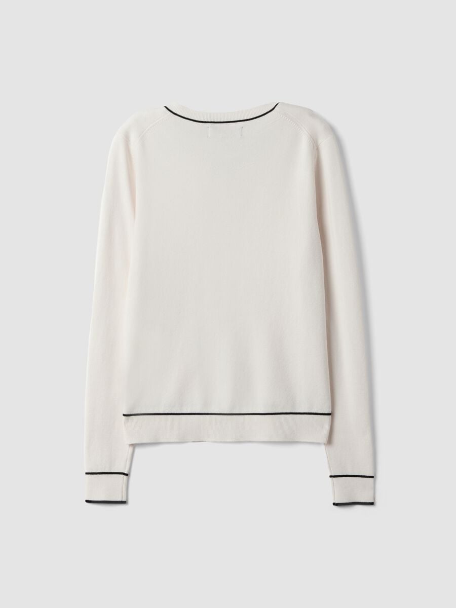 Cardigan bianco in viscosa elasticizzata regular fit_5