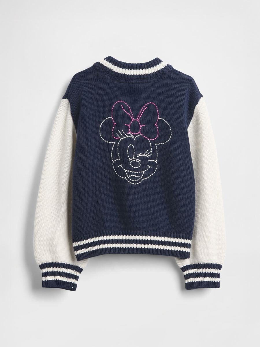 Girl's blue bomber jacket in pure cotton_2