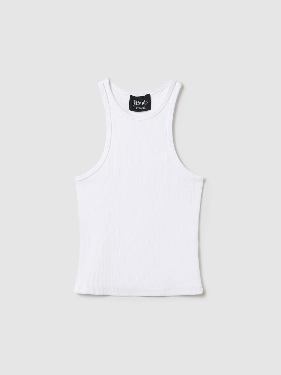 White Crew Neck Tank Top_4