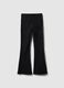Black Stretch Cotton Flare Fit Girls' Jeggings_4