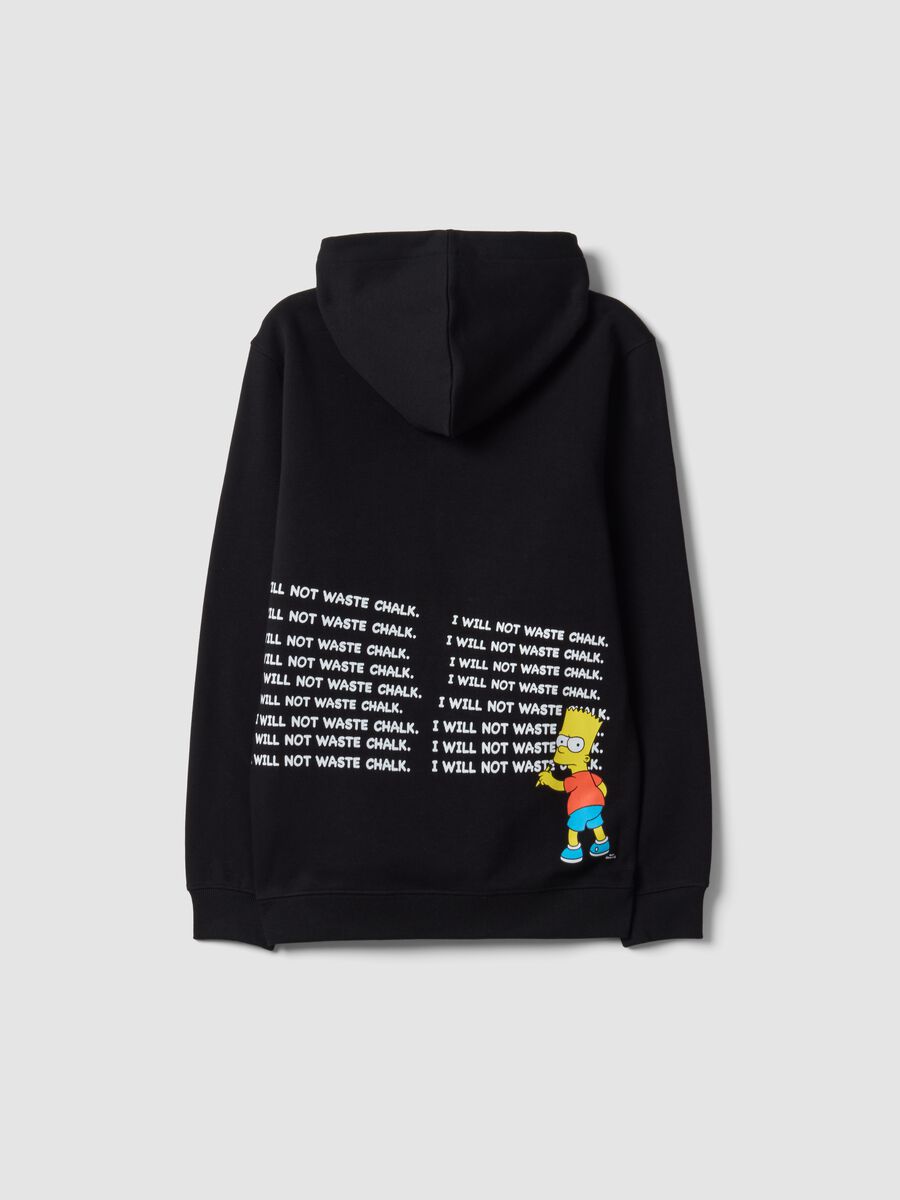 Black pure cotton hoodie with The Simpsons print for boys_4
