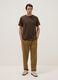 T-shirt girocollo in puro cotone marrone regular fit_1