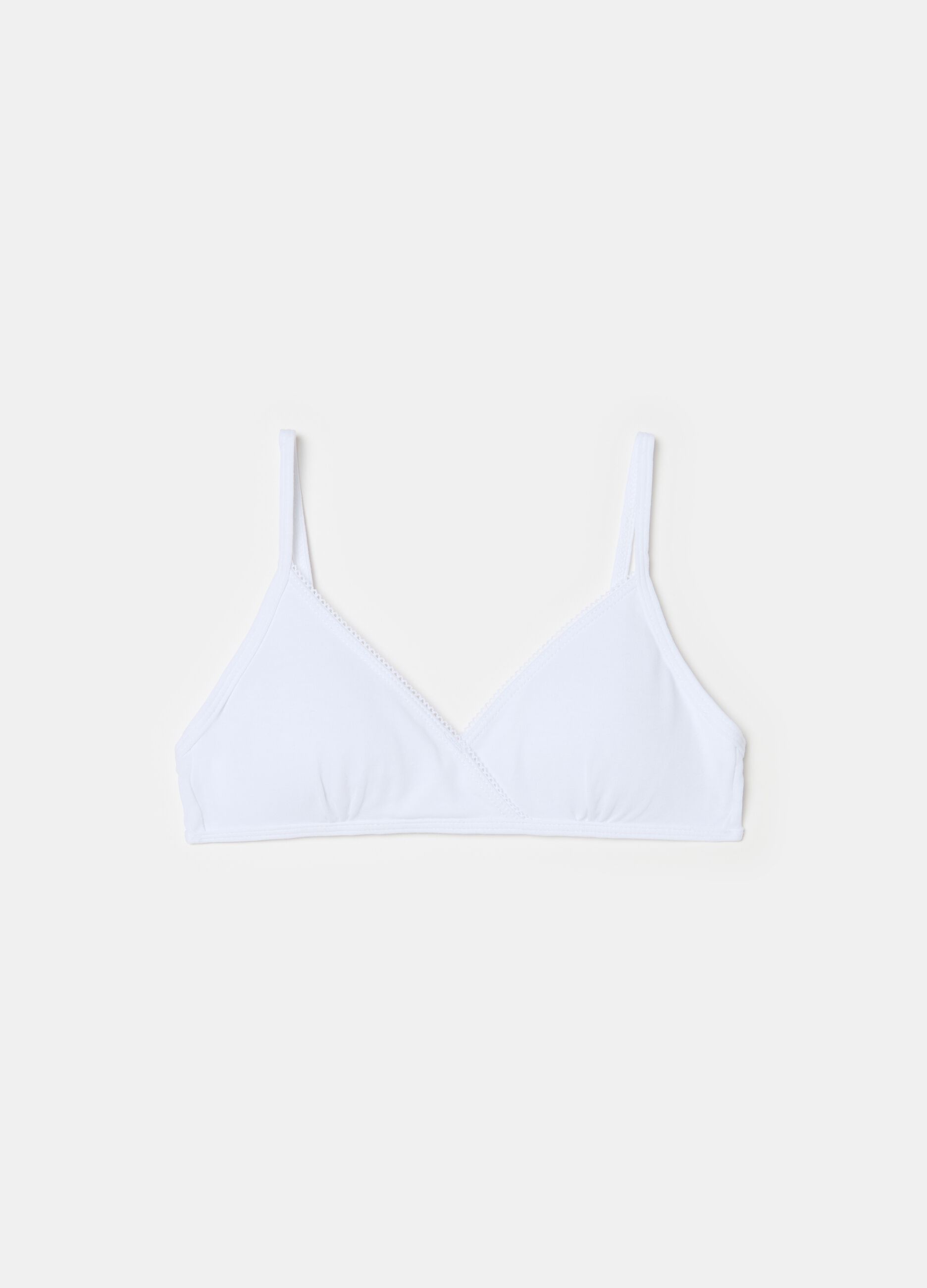 Semi-padded triangle bra