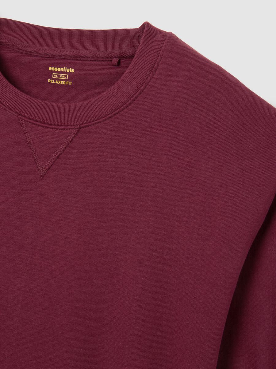Red pure cotton sweatshirt regular fit_5
