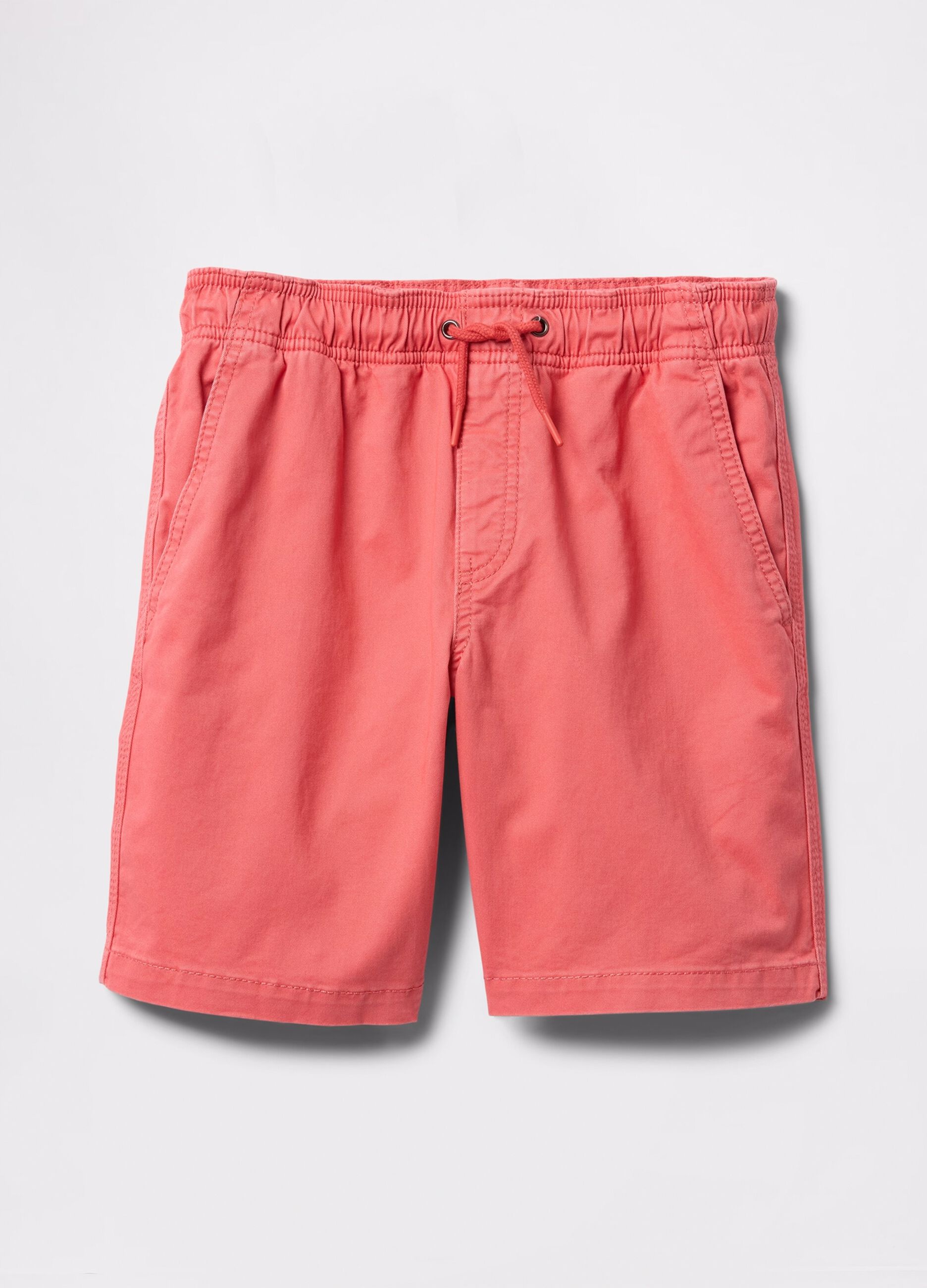 Orange shorts in stretch cotton