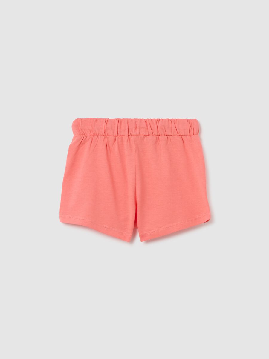 Girls' pink cotton shorts, regular fit_1