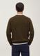 Maglione verde in misto cotone e lana girocollo_3