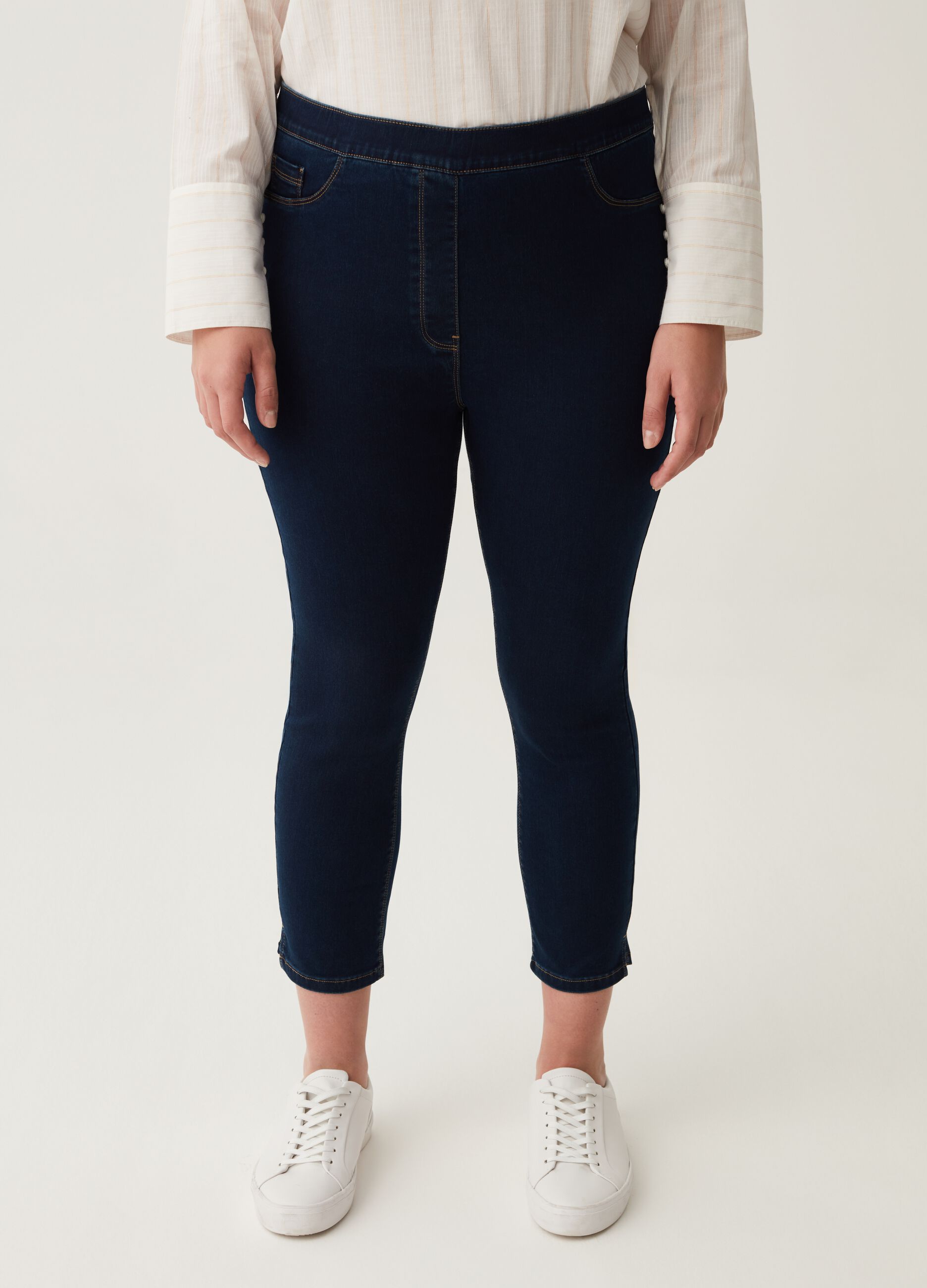 Jeggings cropped con spacchetti Curvy_1
