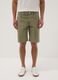 Green stretch cotton five-pocket Bermuda shorts_1
