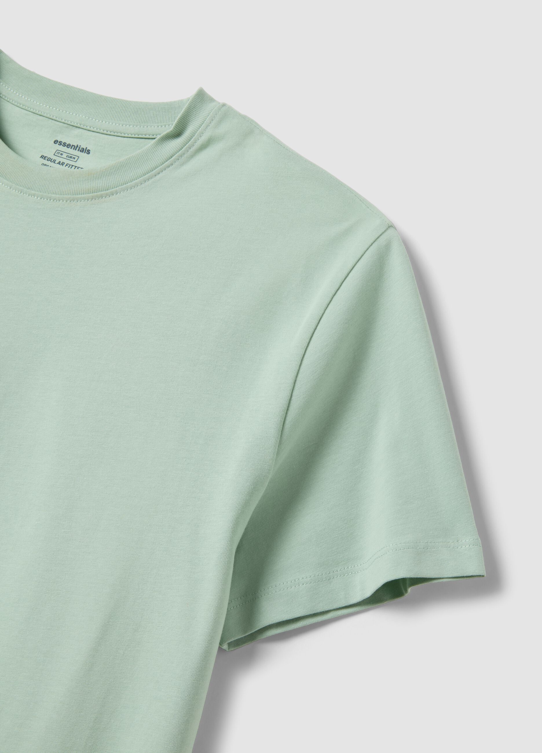 Green pure cotton short-sleeve T-shirt