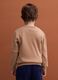 Beige pure wool jumper with jacquard crew neck_2