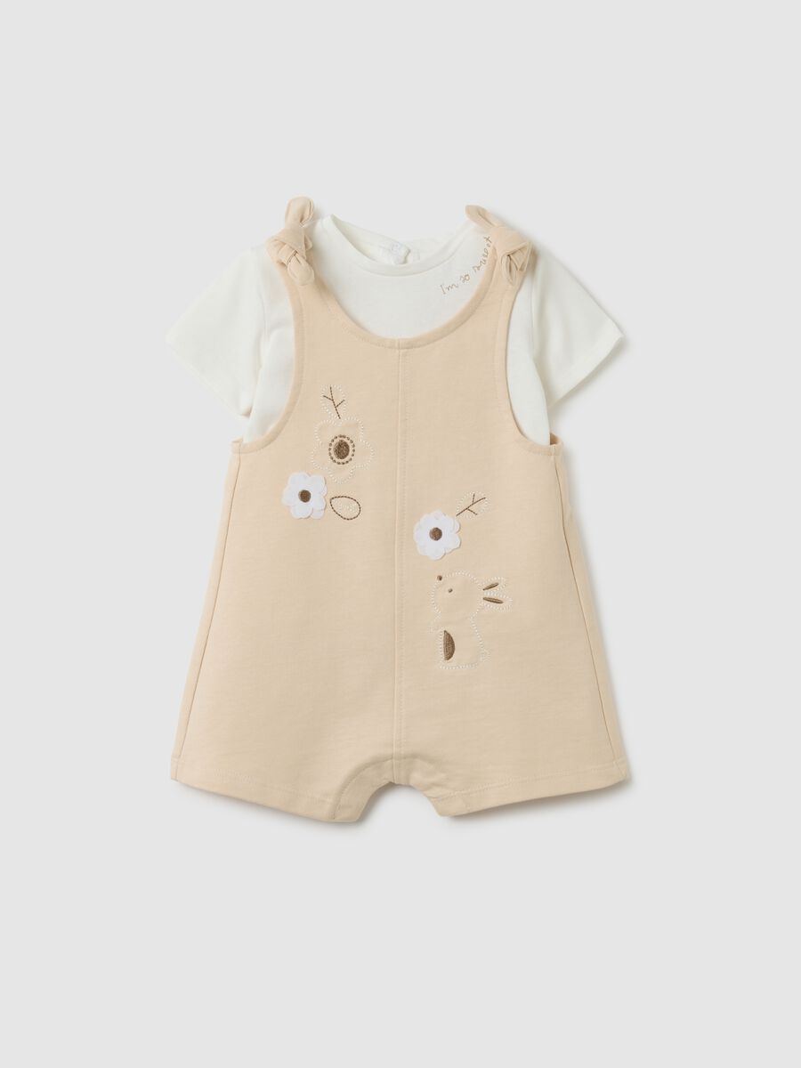 Multicoloured pure cotton romper for baby girls_0