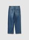 Girls' blue pure cotton jeans regular fit with rips_4