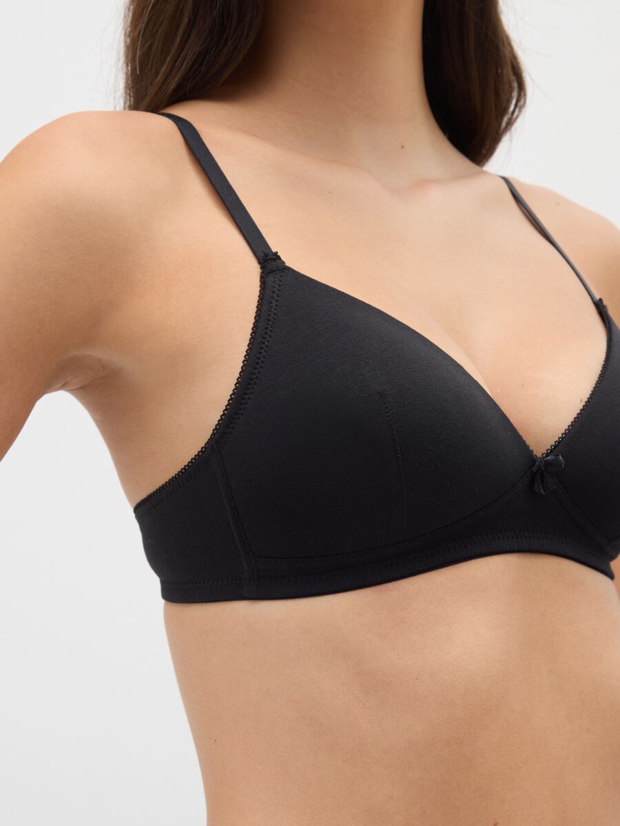 Reggiseno da donna in cotone elasticizzato nero_3