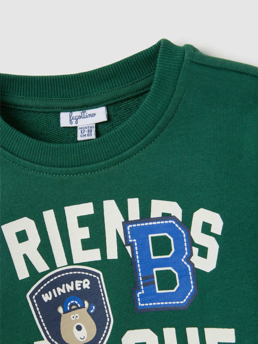 Green pure cotton regular fit children's sweatshirt_2