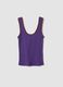 Tank top viola in puro cotone a costine_4