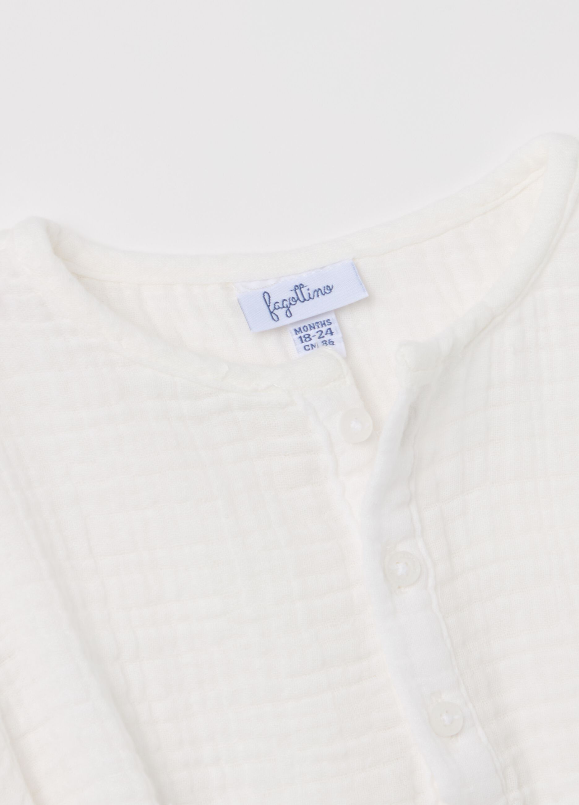 Camicia in tessuto goffrato
