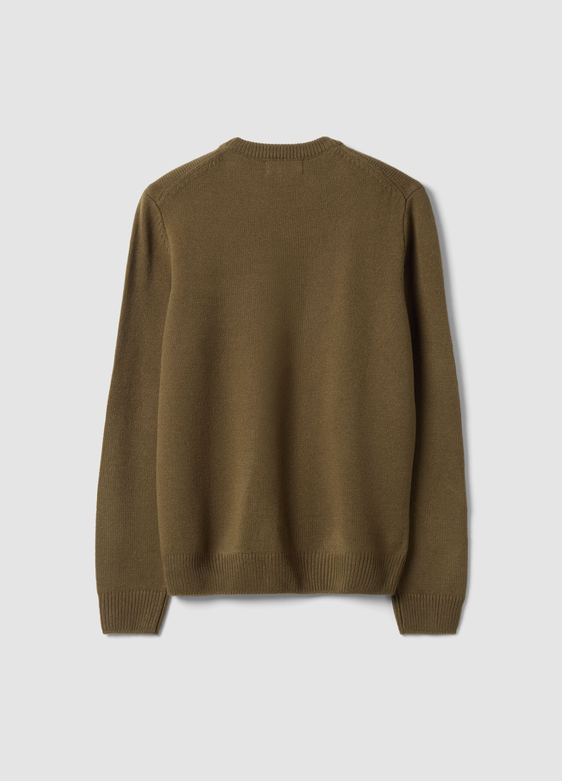 Maglia verde girocollo in jersey knit regular fit