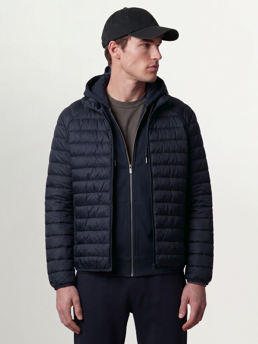 Giubbino Ultralight blu imbottito regular fit con zip_0