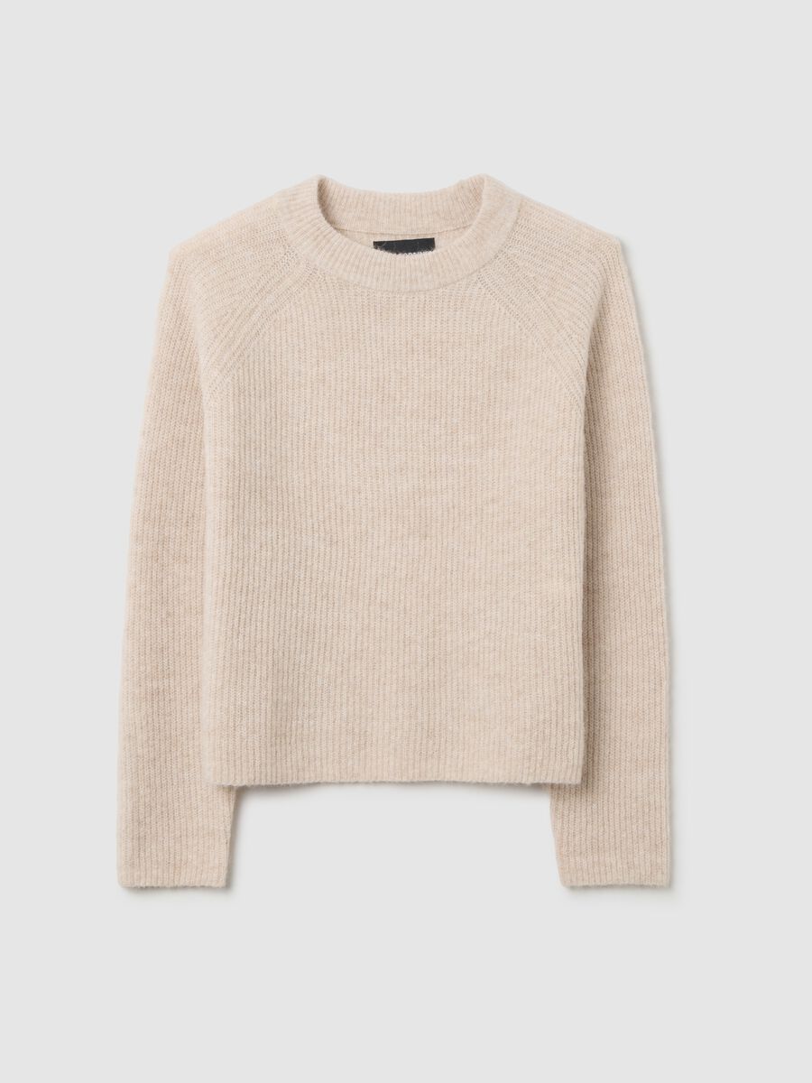 Beige regular fit sweater_4