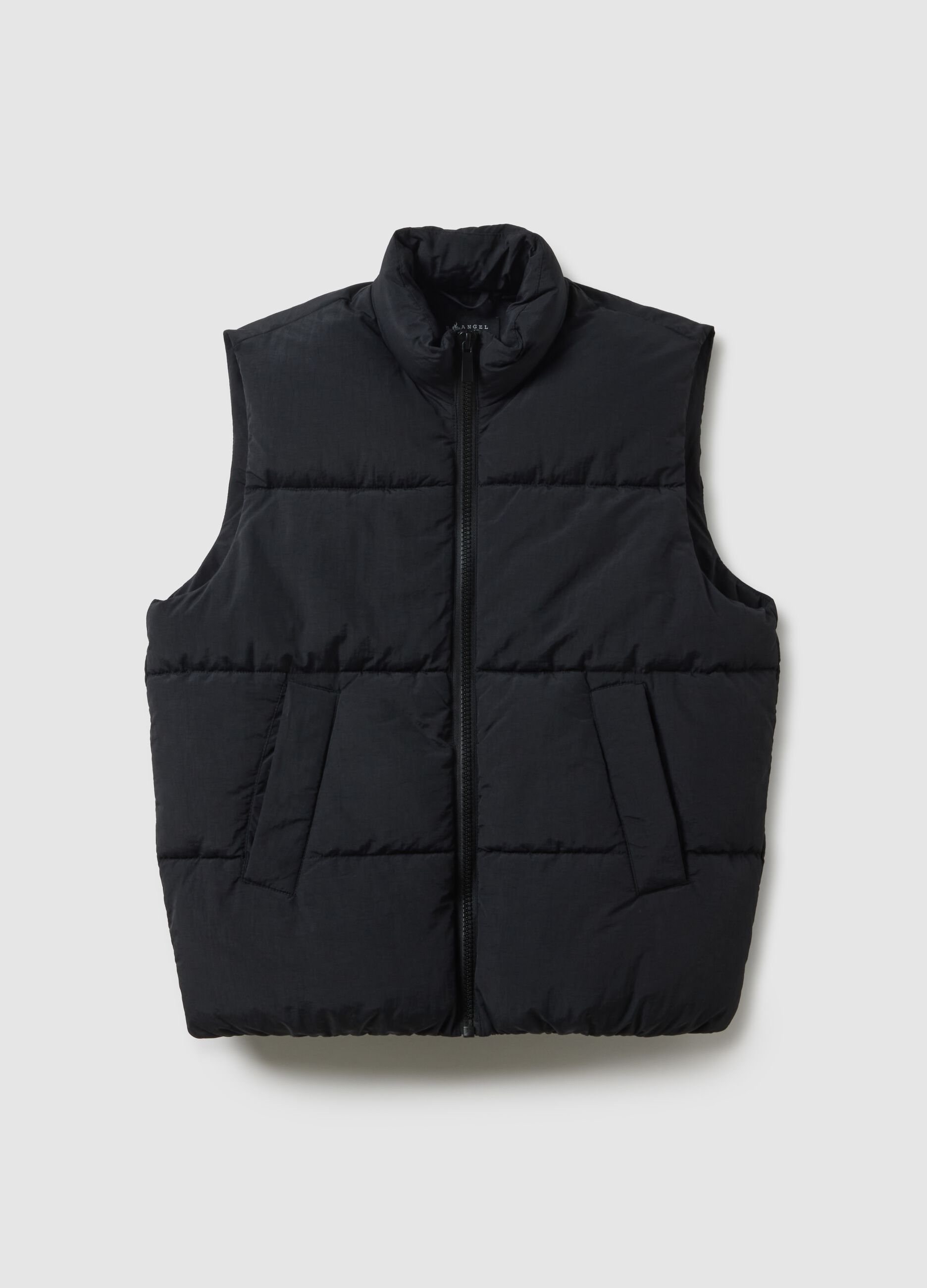 Black padded gilet regular fit with zip