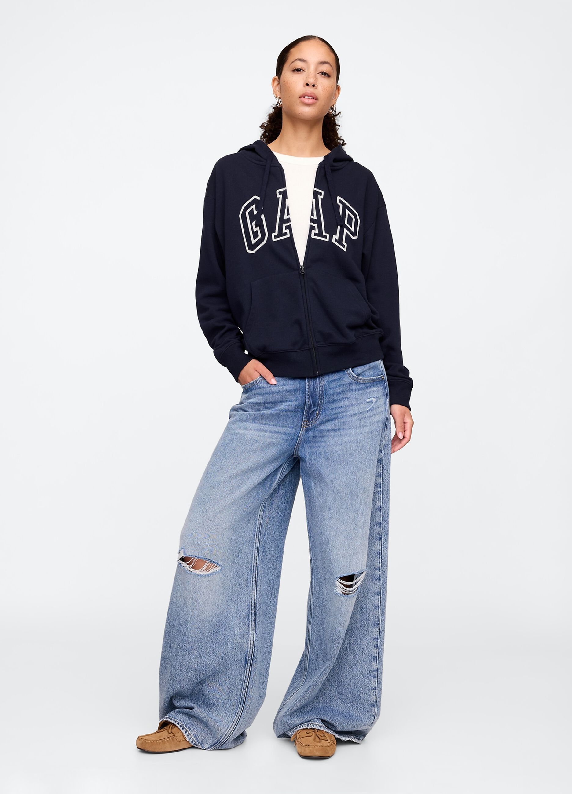 Felpa con cappuccio blu GAP