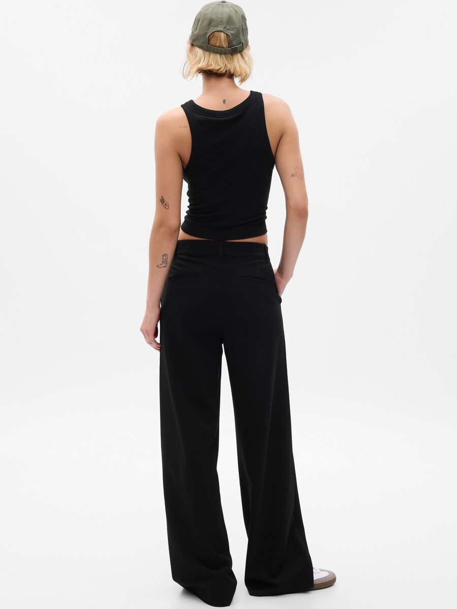 Pantaloni wide leg a vita alta_1