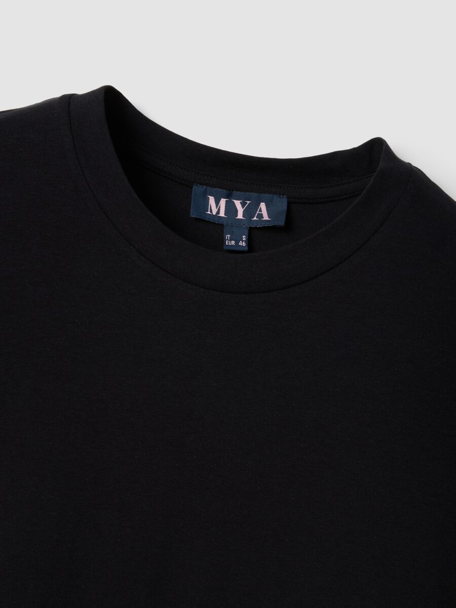 Black stretch cotton-modal T-shirt_1