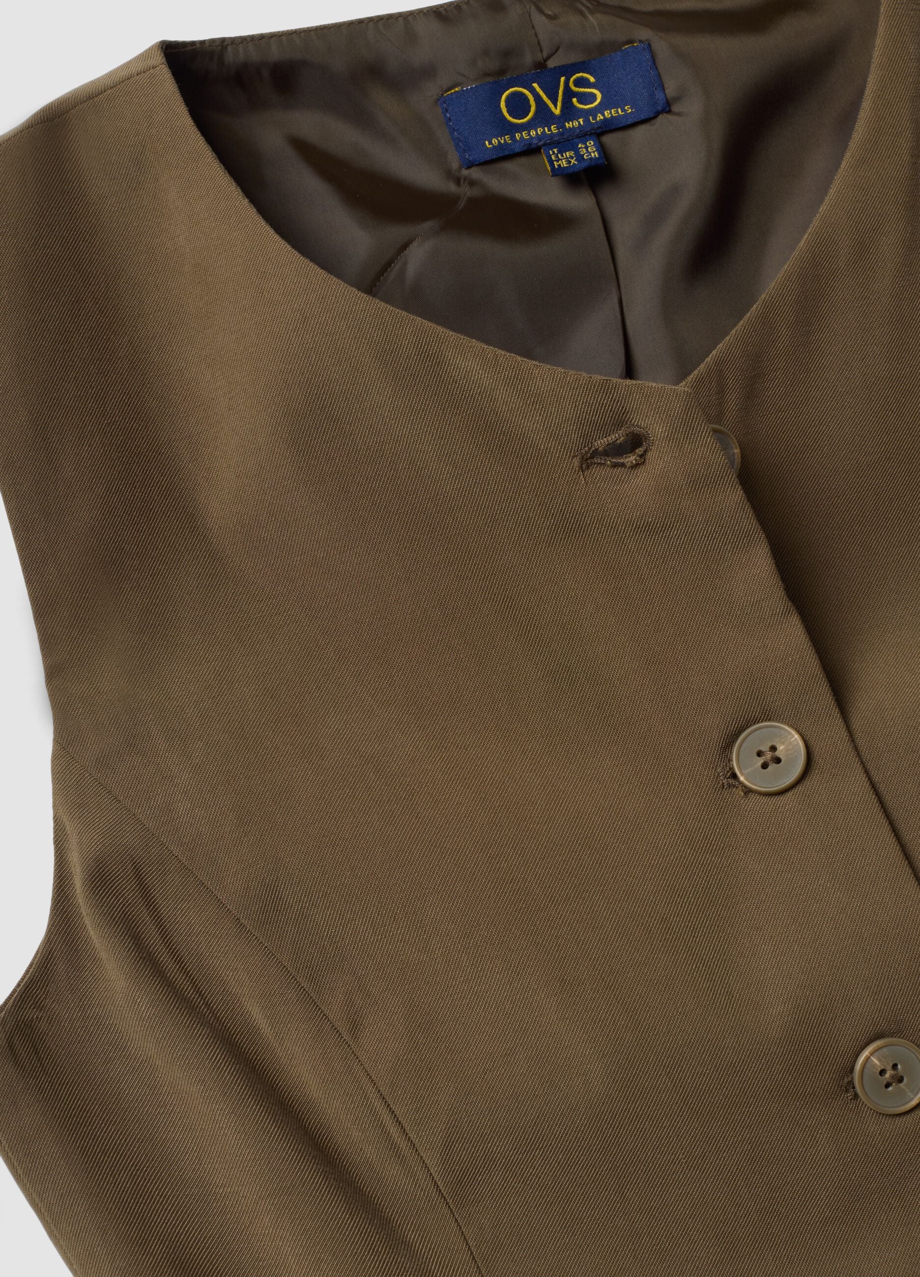 Green slim-fit viscose-blend waistcoat