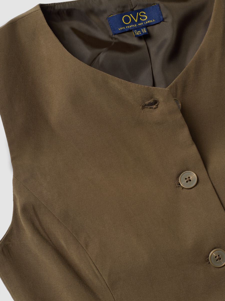 Gilet verde in misto viscosa slim fit_6