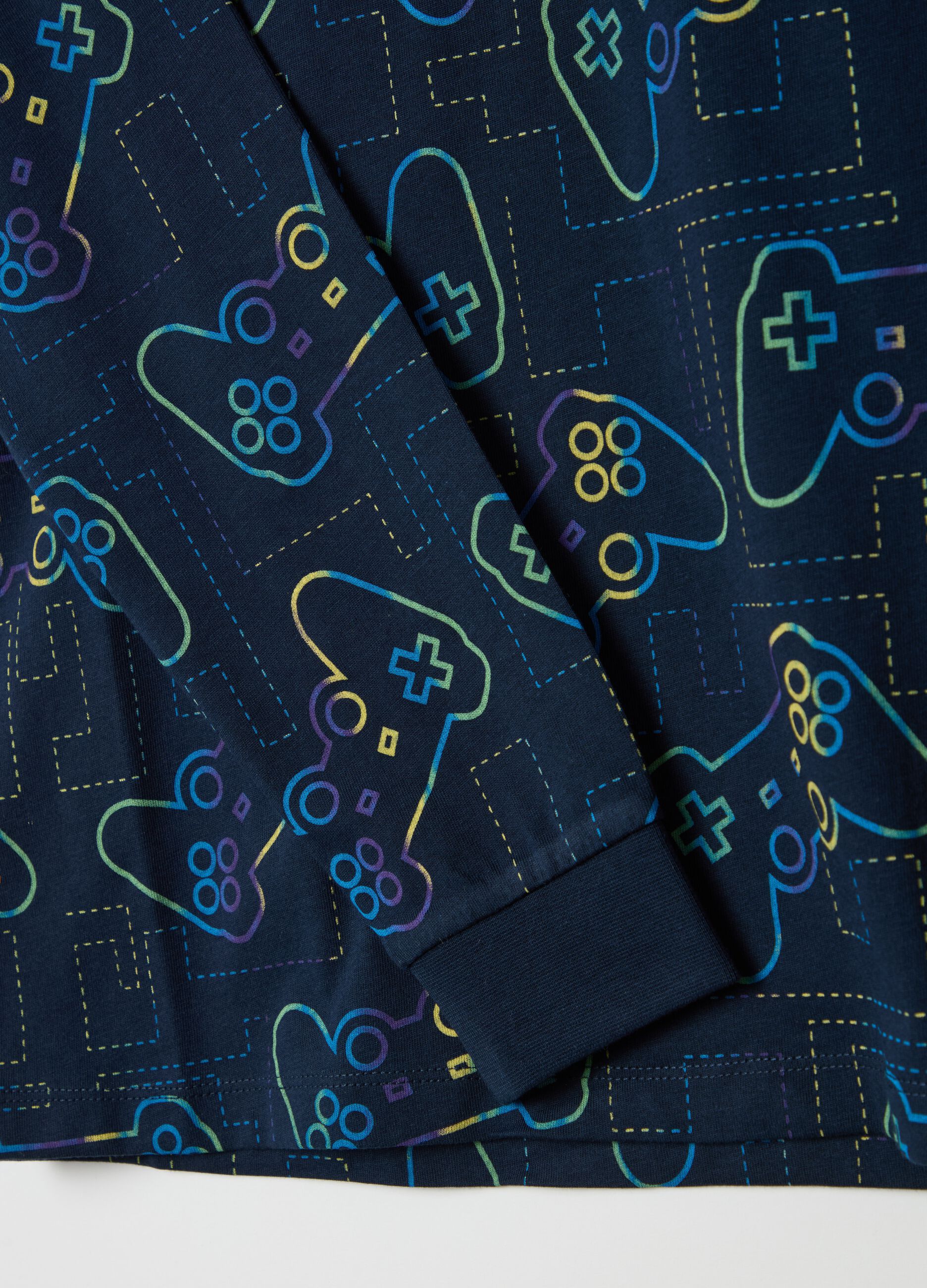 Pigiama in cotone con stampa joystick
