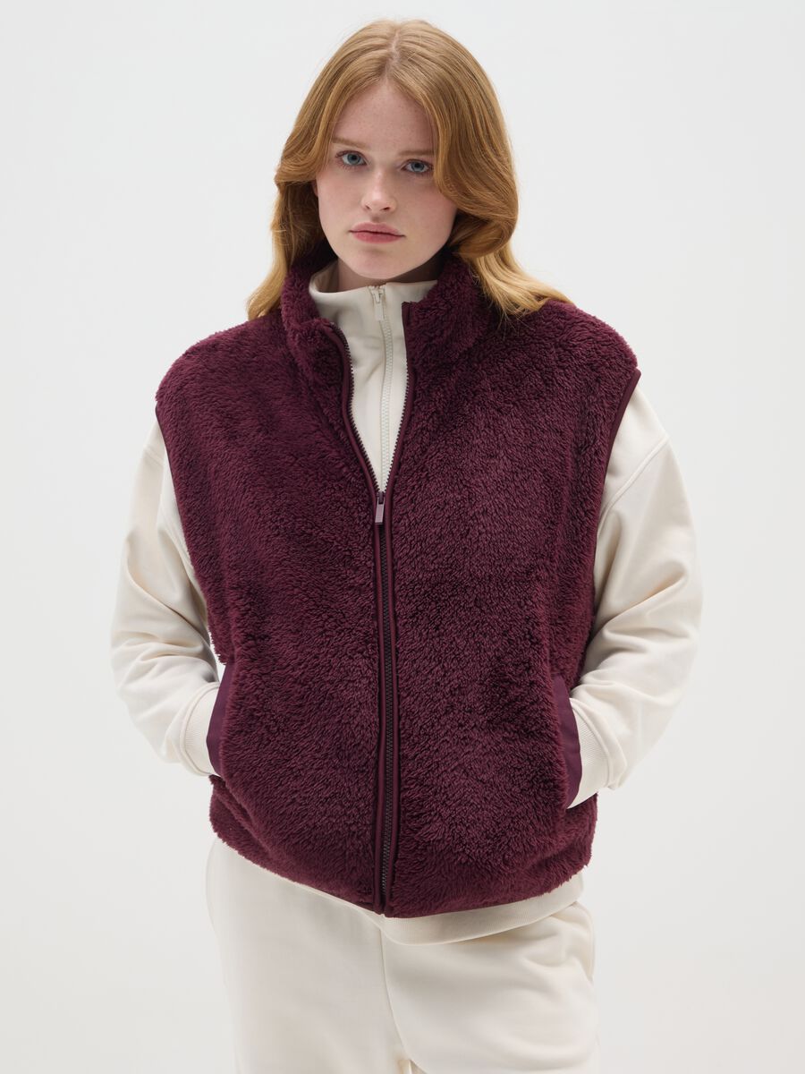 Purple Faux Fur Vest_0