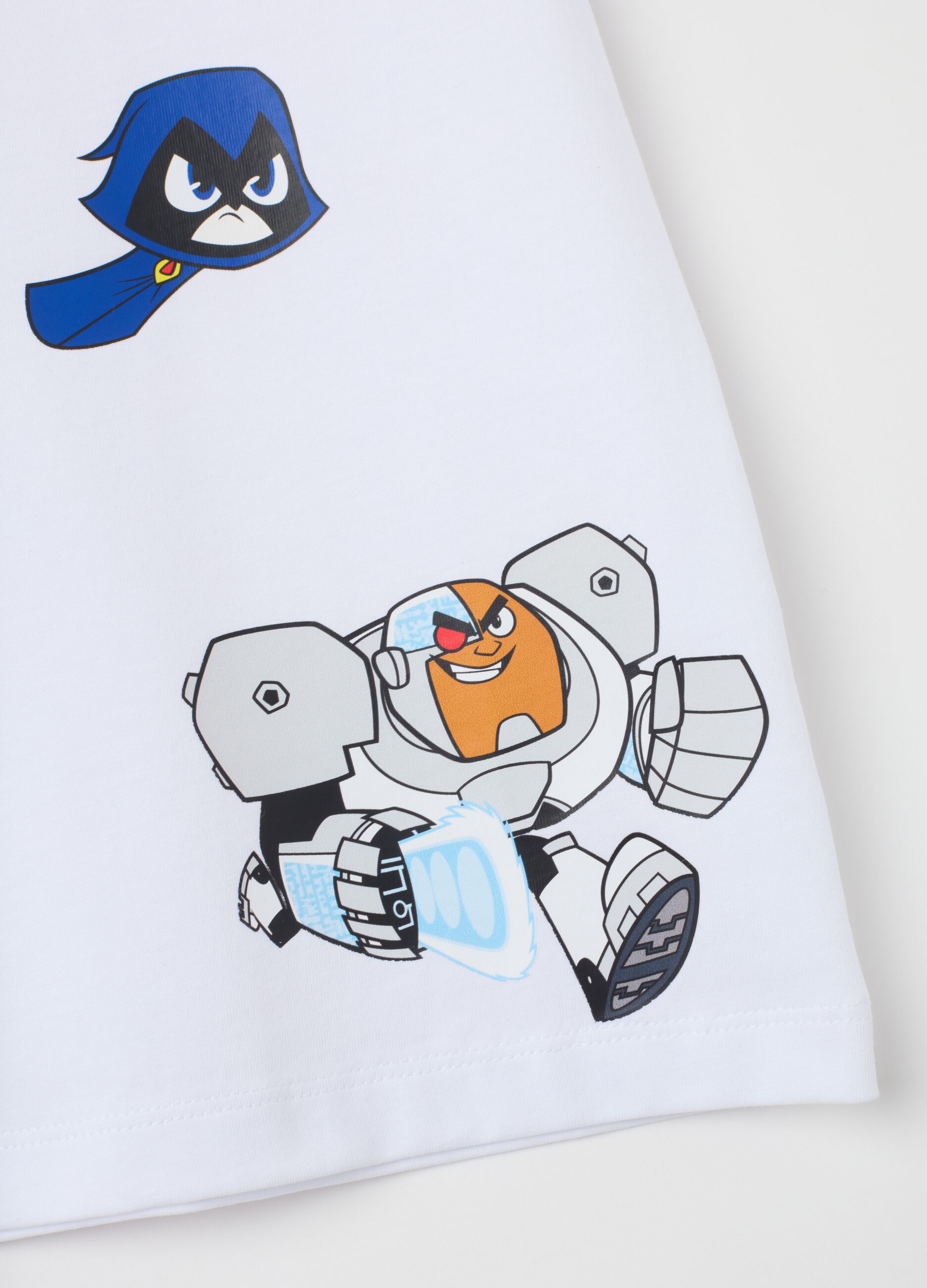 Kids white pure cotton T-shirt regular fit with Teen Titans Go print