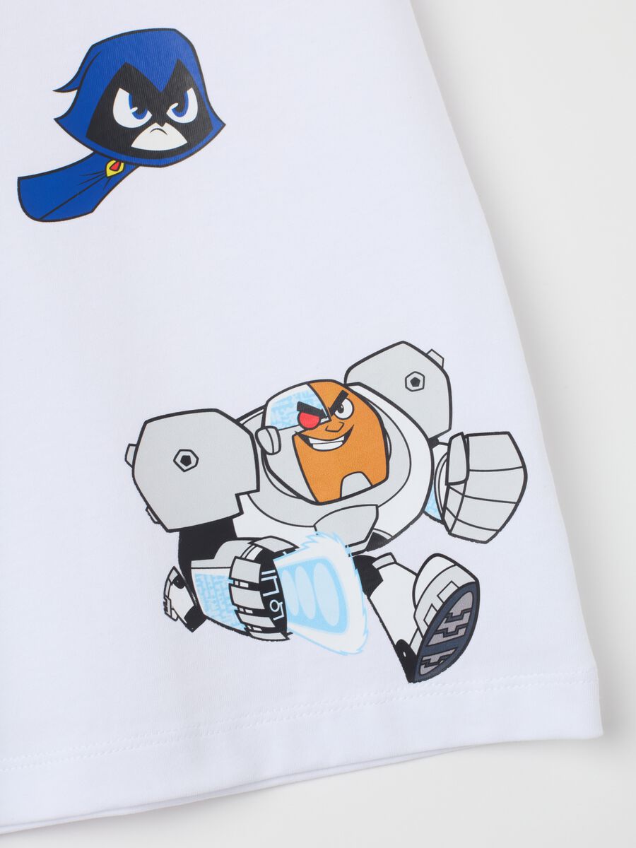 Kids white pure cotton T-shirt regular fit with Teen Titans Go print_3