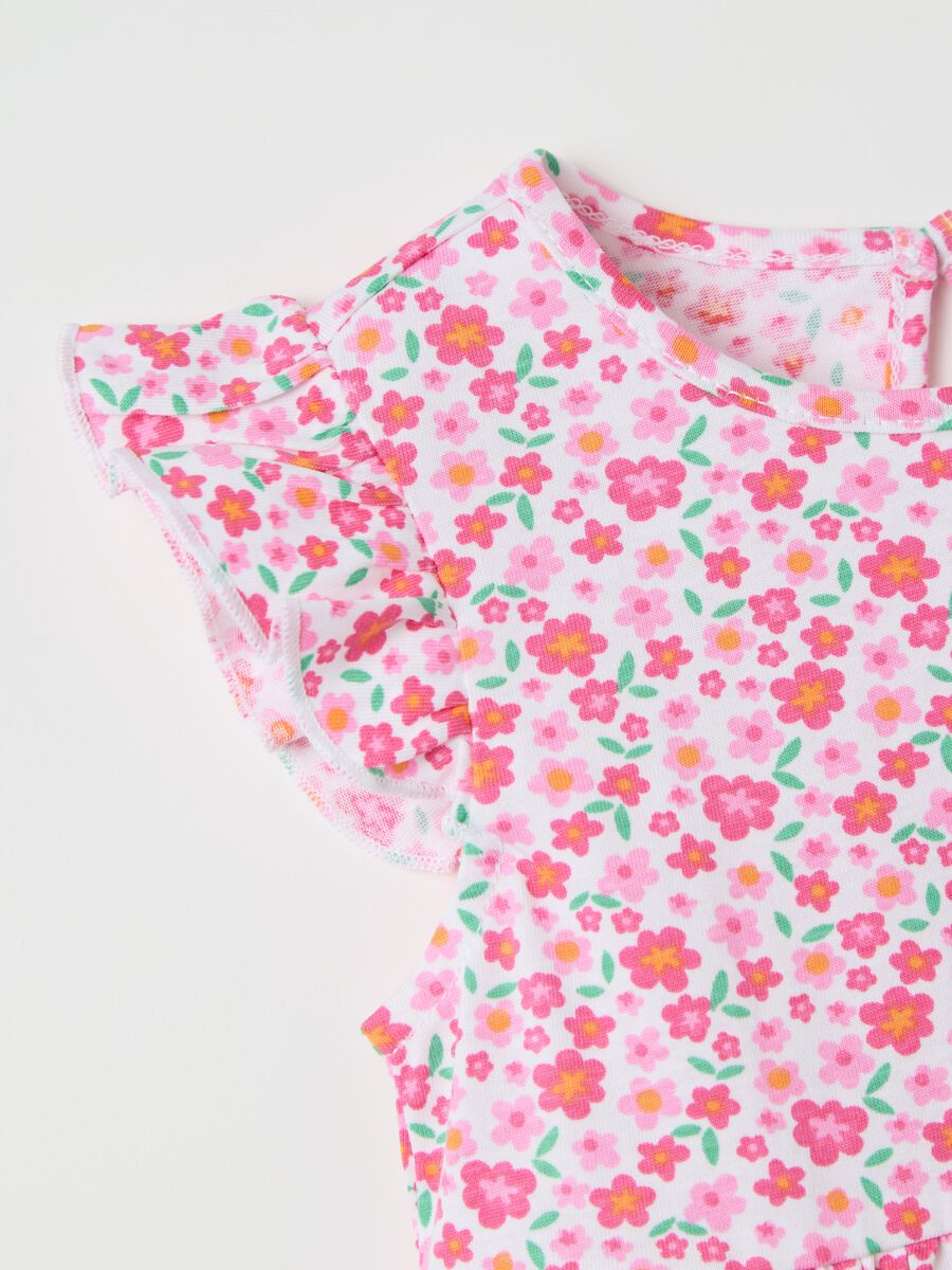Pink dress with flowers in cotton_2