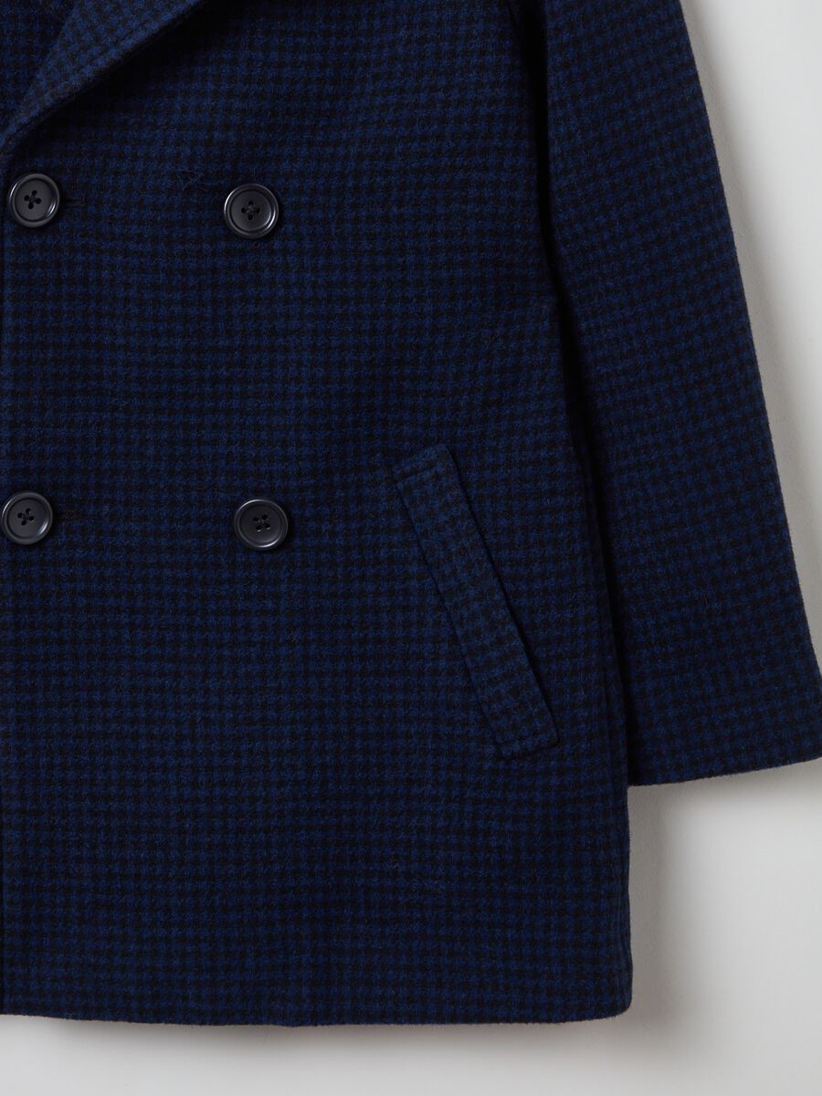 Cappotto doppiopetto con fantasia check_5