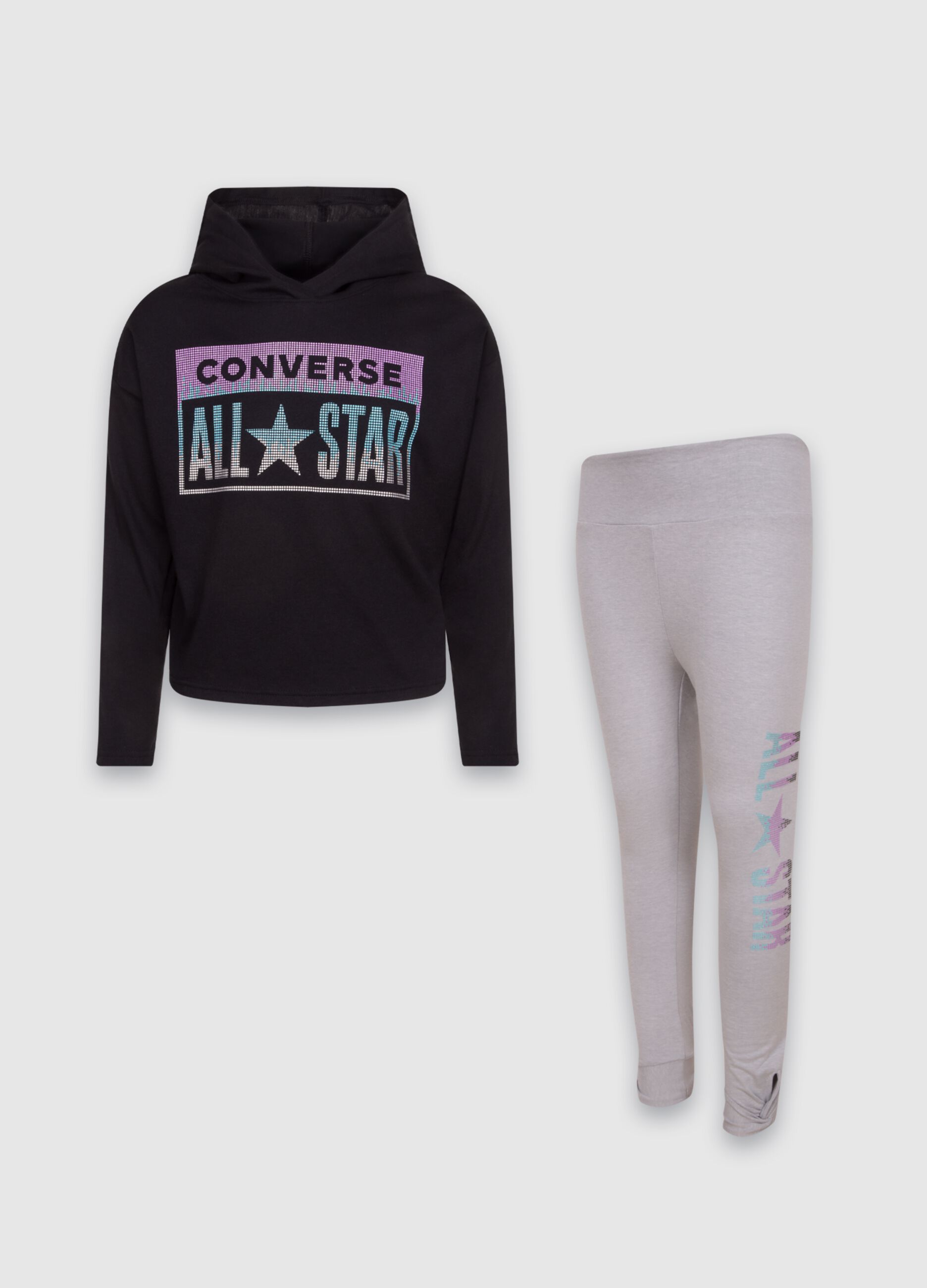 Set felpa con cappuccio e leggings Nero CONVERSE da Bambina OVS